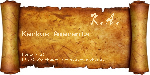 Karkus Amaranta névjegykártya